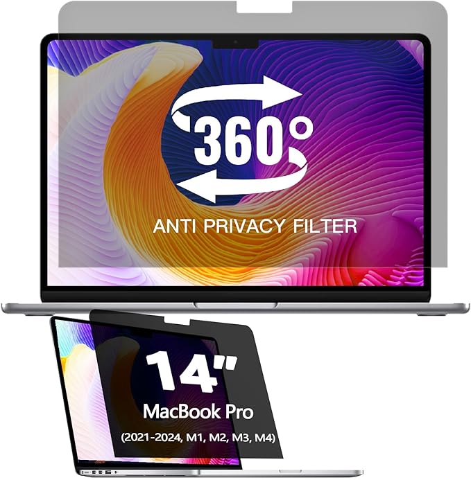 360° Privacy Screen Protector for MacBook Pro 14 Inch Privacy Screen Filter for by Halloive