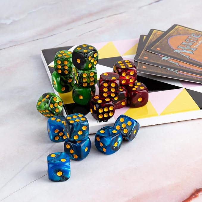 48 PCS 12mm 6 Sided Dice Set Marble D6 Dice Round Corner Board Game Dice - Image 5