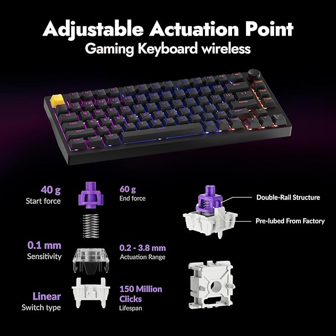 P1 HE 75% Wireless Custom Mechanical Gaming Keyboard - Image 3