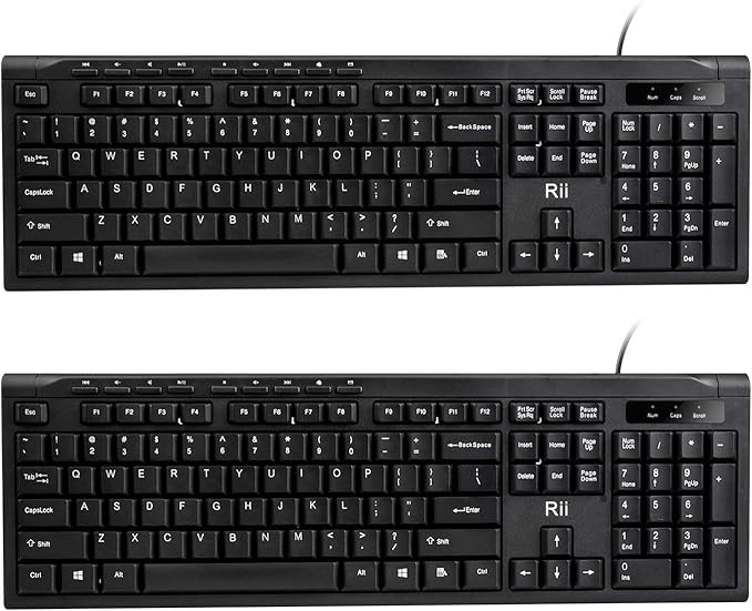 Rii RK907 Ultra-Slim Compact USB Wired Keyboard by Rii