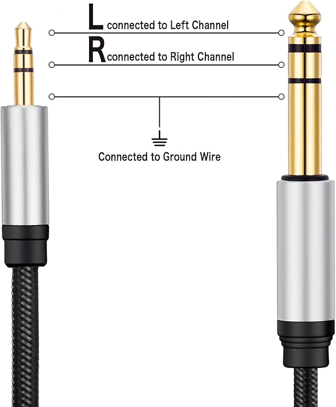 3.5 mm to 6.35 mm Audio Cable 30Ft, Amplifiers - Image 3