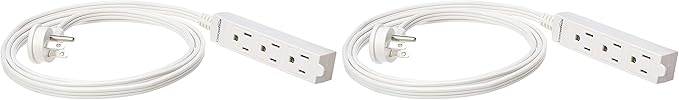Amazon Basics Rectangular Indoor Extension Cord Power Strip, Flat Plug by AmazonBasics