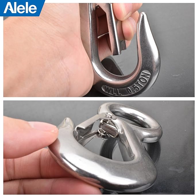 Alele 2Pack 0.5T Crane Scale Grab Hooks, Slip Hooks, Stainless Steel Lifting - Image 5