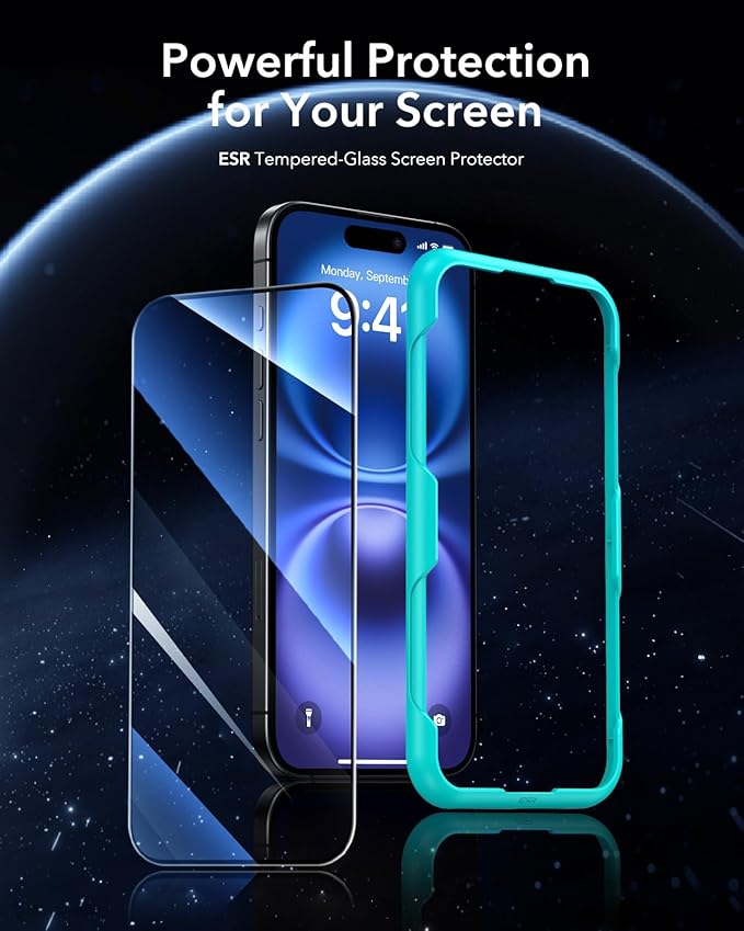 ESR 3 Pack for iPhone 16 / iPhone 15 Screen Protector, Full Coverage Tempered - Image 2