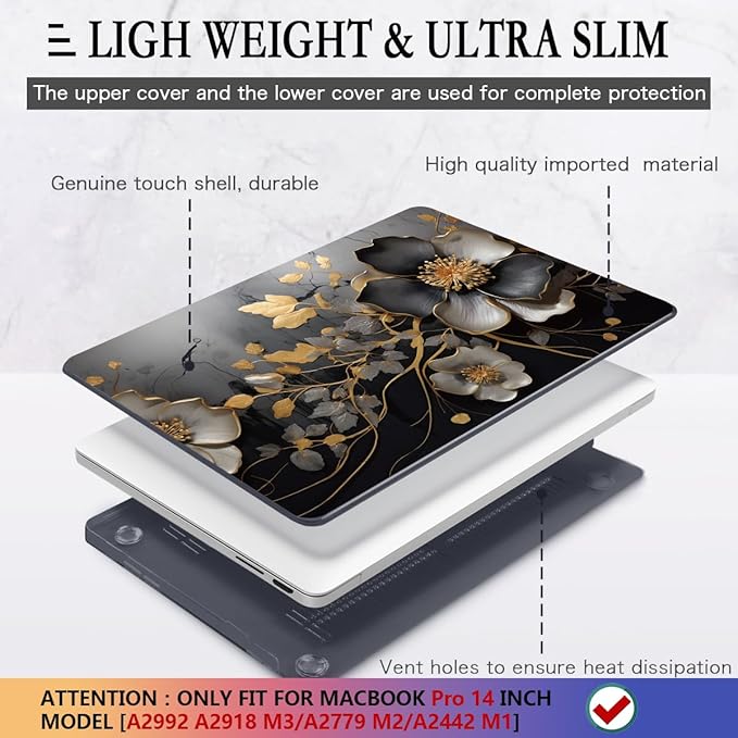 CISSOOK for MacBook Pro 14 inch Case 2024 2023 2022 2021 Release M4 A3401 A3112 - Image 4