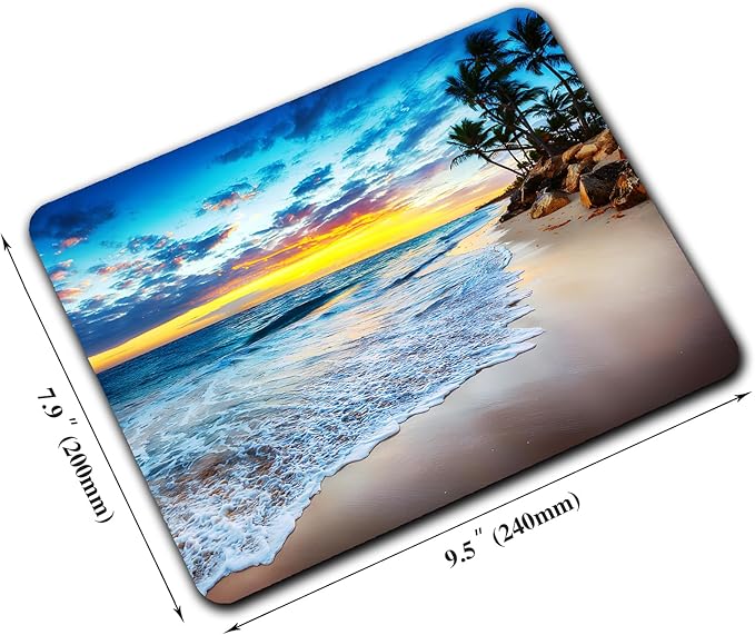 Sunset Beach Wave Mouse Pads for Desk, Portable Wireless Computer Mouse pad - Image 2