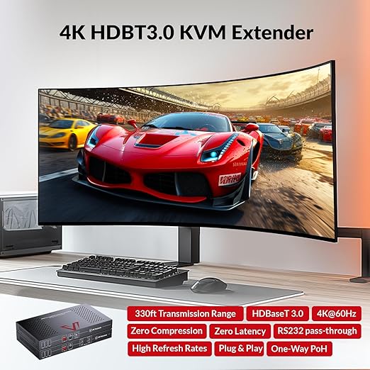 AV Access HDBaseT 3.0 HDMI KVM Extender, Uncompressed 5K@60H 4K@120Hz up to - Image 6