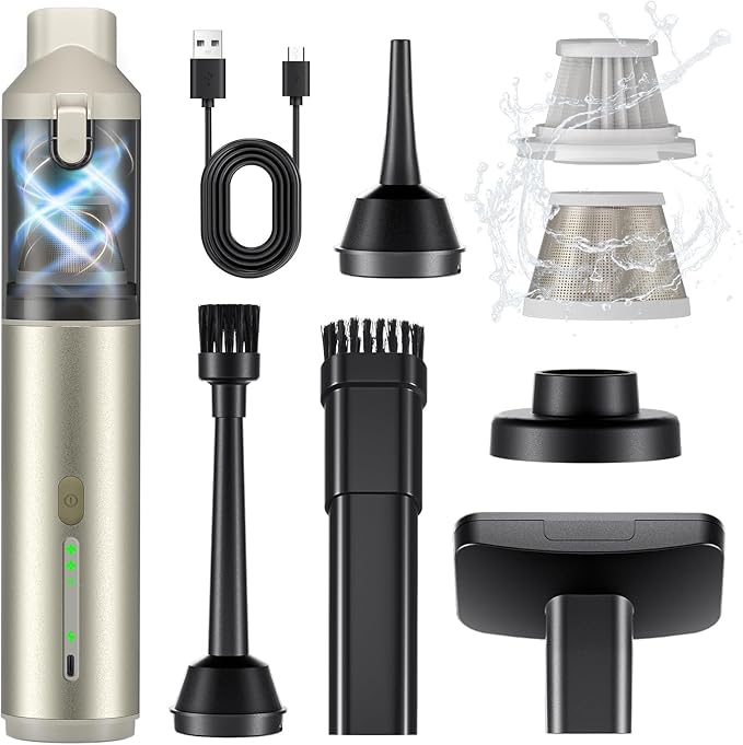 Car Vacuum Portable with 16000Pa Powerful Suction, Handheld Vacuum Cordless by Unknown