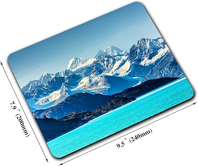 Snow Mountain Mouse Pad, Scenic Lake Mousepad - Image 2