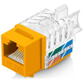 Everest 45° Angled RJ45 Cat6A Keystone Jacks 50-Pack in Yellow by EverestMediaSolutions