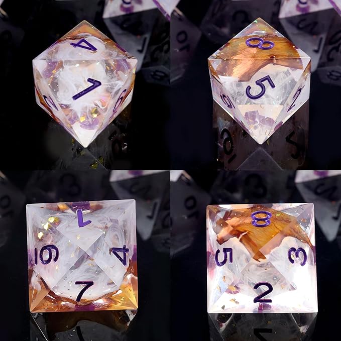 Haxtec DND Dice Set Rose Flower Sharp Edge Dice - Image 6