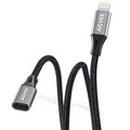 AGVEE 2 Pack 1ft Lightning Extension Cable, Braided Female to Male Extender by AGVEE
