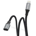 AGVEE 4 inch Lightning Extension Cable, Braided Female to Male Extender Full by AGVEE