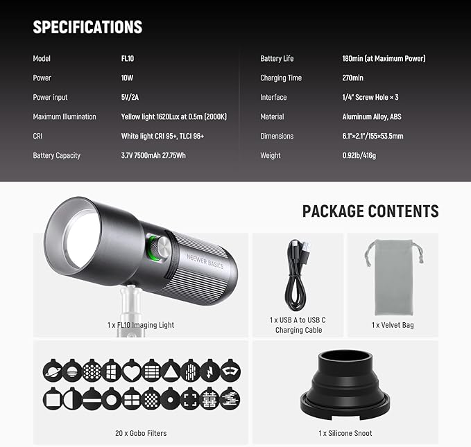NEEWER BASICS RGB Photography Flashlight - Image 9