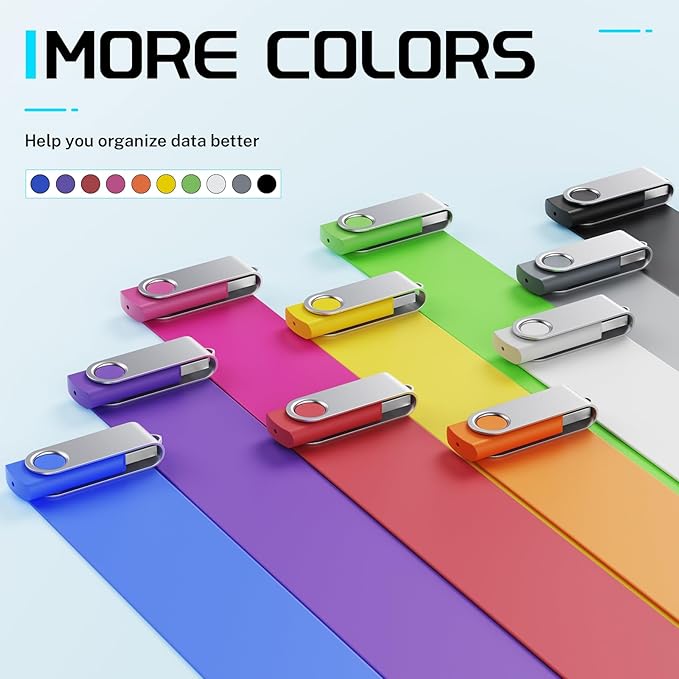 FEBNISCTE Thumb Drive 4GB 10 Pack USB Flash Drives Bulk, Swivel Jump Drive 4 GB - Image 7