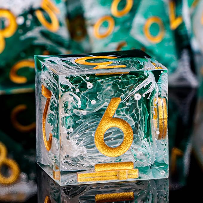 ARUOHHA Sharp Edge Dice DND Resin Translucent Dice Set by ARUOHHA