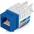 Everest 45° Angled RJ45 Cat6 Keystone Jacks 10-Pack in Blue by EverestMediaSolutions
