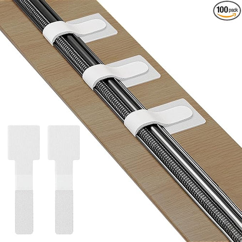 100pcs Hook and Loop Cable Ties, Sticky-Back Cable Straps, Cable Clip, Cord by Tinkeep