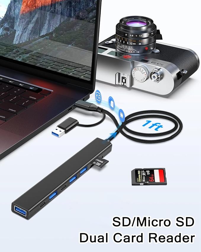 VIENON 8 in 1 USB C Hub With SD Card Reader, USB 3.0/2.0 Ports, USB-C Adapter - Image 3