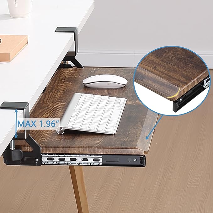 ETHU Keyboard Tray Under Desk, Pull Out Keyboard & Mouse Tray - Image 7
