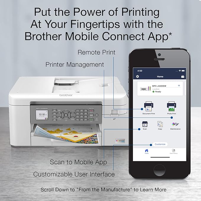 Brother MFC-J4335DW INKvestment Tank Wireless All-in-One Color Inkjet Printer - Image 4