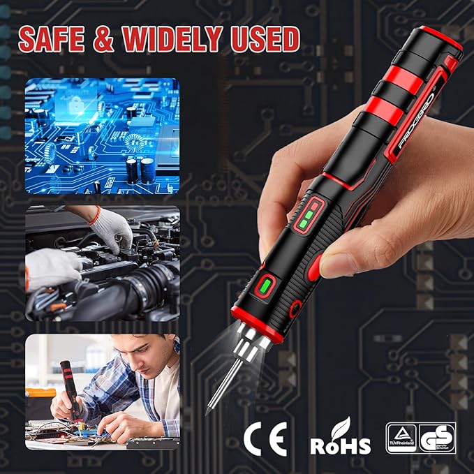 FrogBro Upgrade 11W 2500mAh Cordless Soldering Iron Kit, Max 968℉ Fast Heating - Image 6
