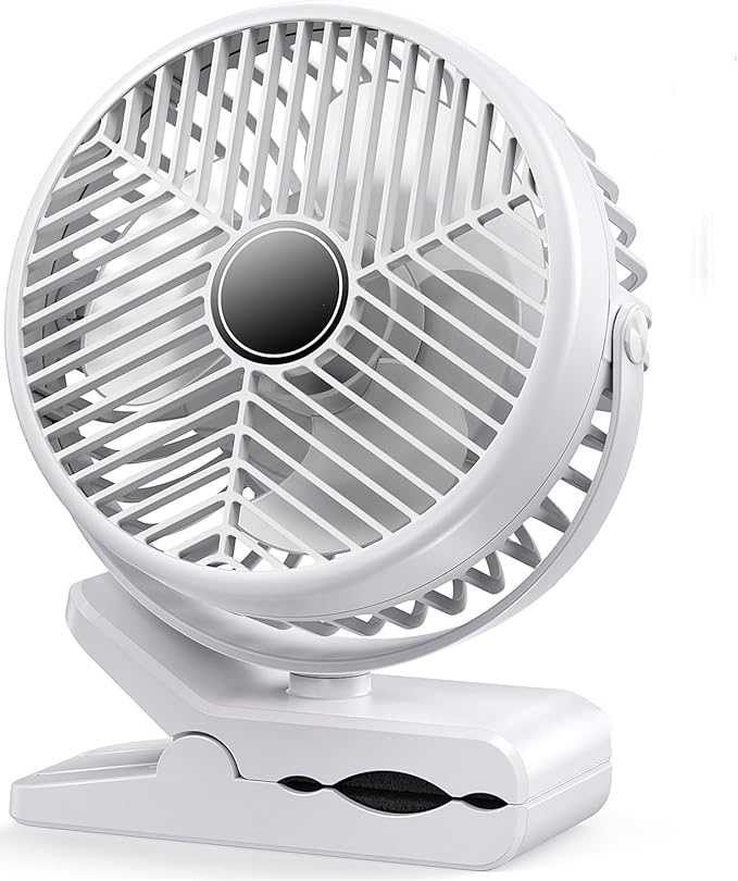 Portable Clip-on Fan 10000mAh Rechargeable Battery Powered – 3-Speed Quiet Desk - Image 5