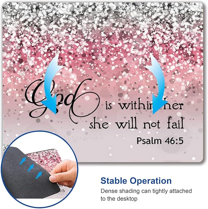 Hokafenle Mouse Pad, Psalm 46:5 God is Within Her, She Will not Fall - Image 6