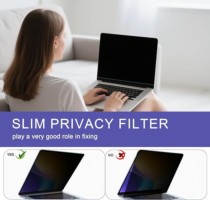 360° Privacy Screen Protector for Macbook Air 13.6/13 Inch, Privacy Screen - Image 6