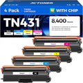 TN431 Toner Cartridge Set 4-Pack Replacement Compatible by JCTONER