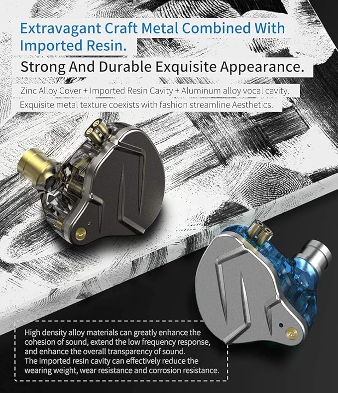 KZ ZSN Pro Dual Drivers 1BA 1DD in Ear Earphones HiFi Power Bass Earbuds - Image 5