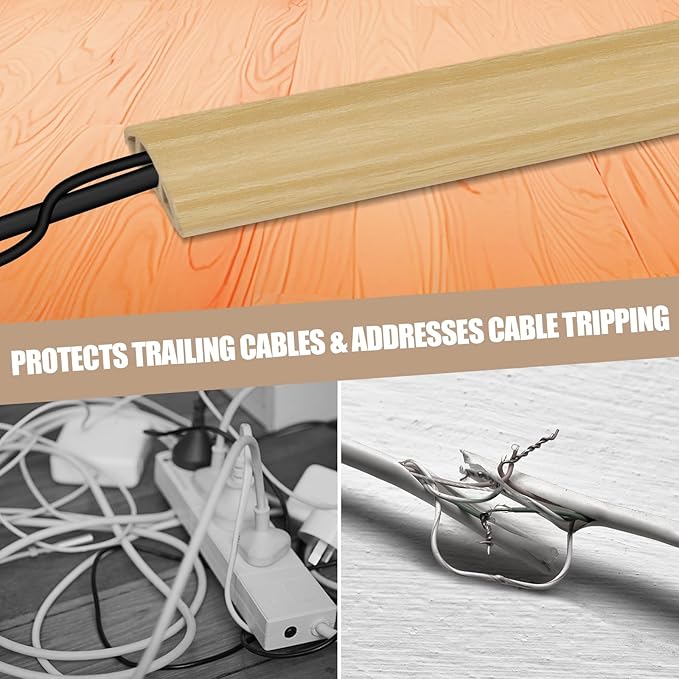 Floor Cord Cover Self Adhesive Cord Hider, 20FT Cable Management, Extension - Image 6