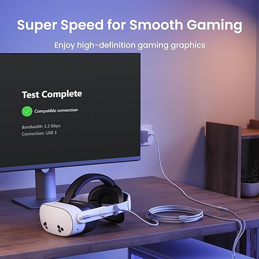KIWI design Link Cable with Charging 16FT Compatible with Meta Quest - Image 6