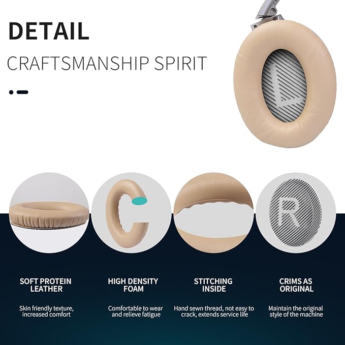 Ear Pads for Bose QC35: Durable Comfortable Noise Cancellation Replacement - Image 4