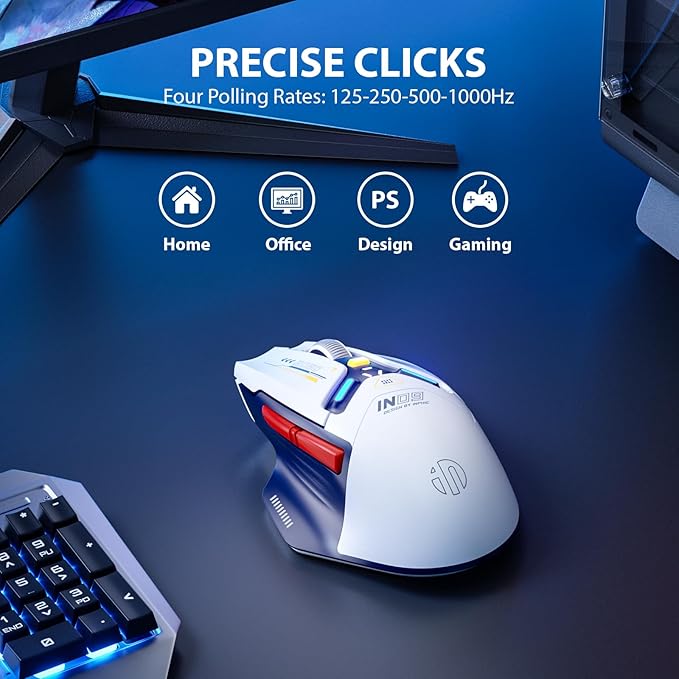INPHIC IN9 Wireless Gaming Mouse, True Tri-Mode Bluetooth/Type-C Wired/2.4G - Image 7