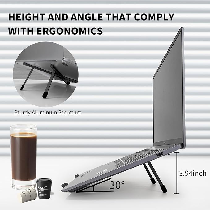 Protable Laptop Stand for Desk, Foldable Laptop Riser Holder, Ventilated - Image 4