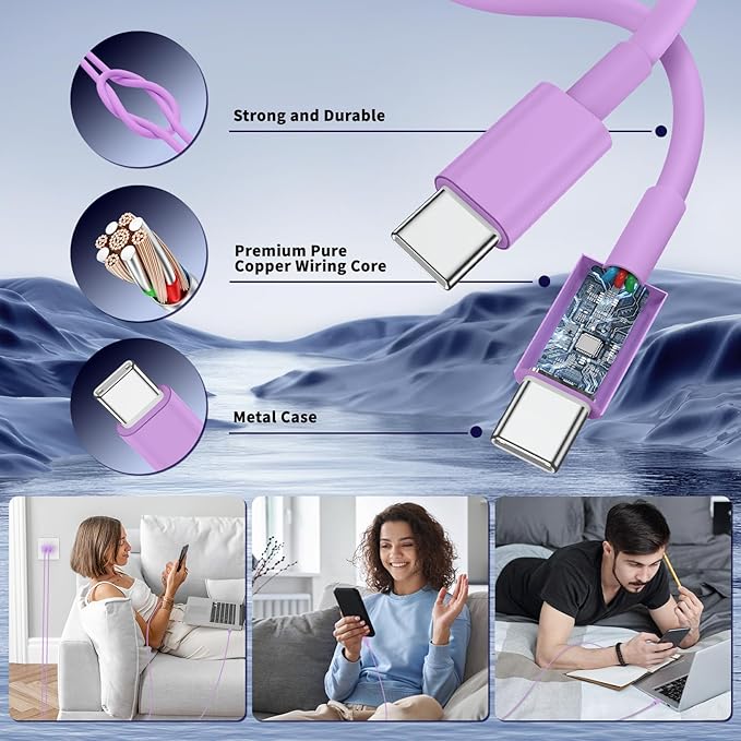 iPhone 16 15 Pro Max Charger Fast Charging, 45W Dual Port USB C Fast Charger - Image 5