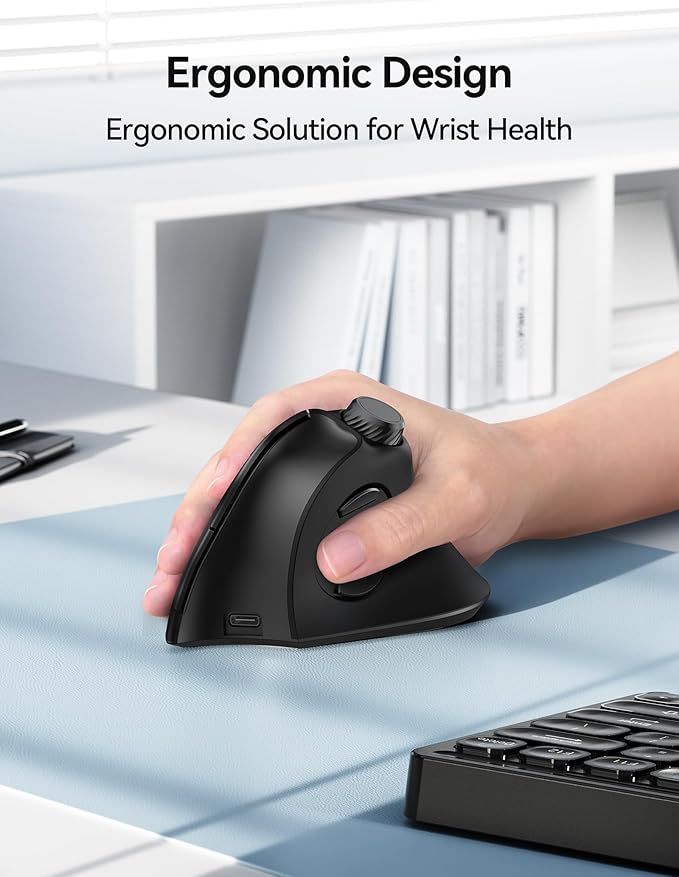 TECKNET Ergonomic Mouse, Rechargeable Wireless Bluetooth Mouse, Vertical Mouse - Image 5