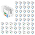 VCE Cat6 RJ45 Keystone Jacks UL Listed 50-Pack, Punch Down Ethernet Wall Jack by VCE
