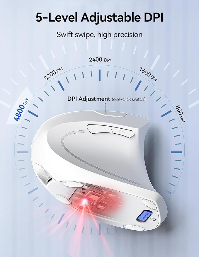 TECKNET Ergonomic Mouse Wireless, Rechargeable Mouse Wireless Silent - Image 6