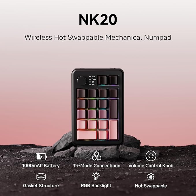 EWEADN NK20 Wireless Retro Mechanical Numpad - Image 2