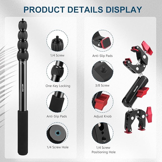 Motorcycle Mount kit for Insta36O X5 X4, Bike Handlebar Clamp Mount and 59" - Image 4
