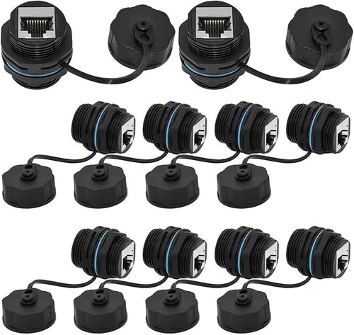 10PCS Panel Mounting Shielded CAT6 RJ45 Waterproof Connector Cat5/5e/6 8P8C by ANMBEST