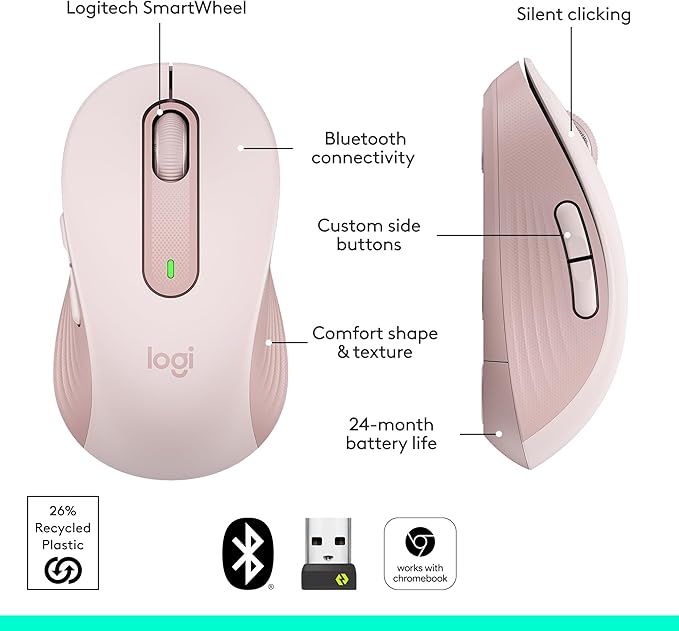 Logitech Wireless Mouse Signature M650- Small Hands, 2-Year Battery, Silent - Image 7