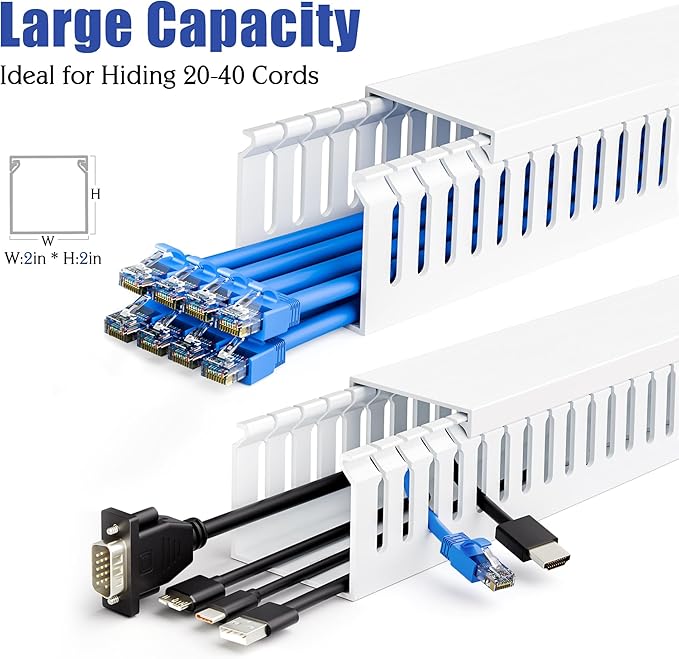 ZhiYo 2x2in Professional Server Rack Cable Management Raceway, 78in Cable - Image 7