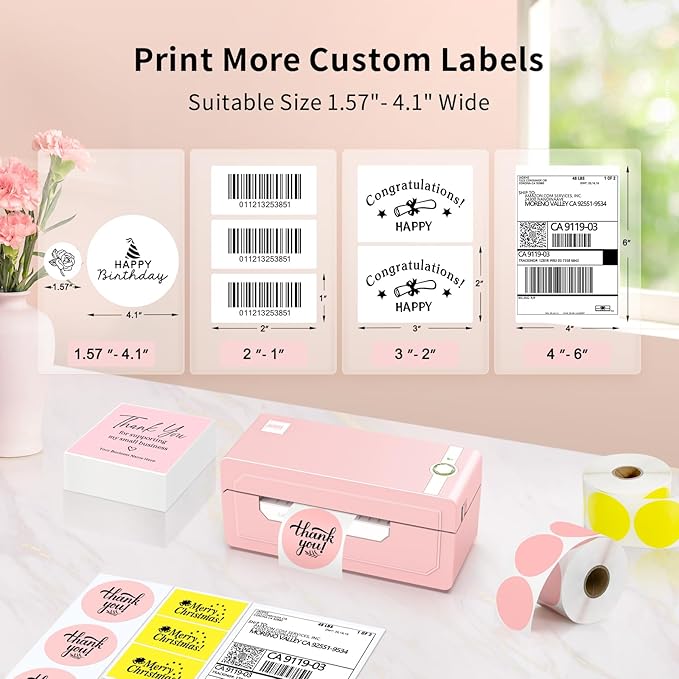JADENS Bluetooth Thermal Label Printer 4x6, Compatible - Image 4