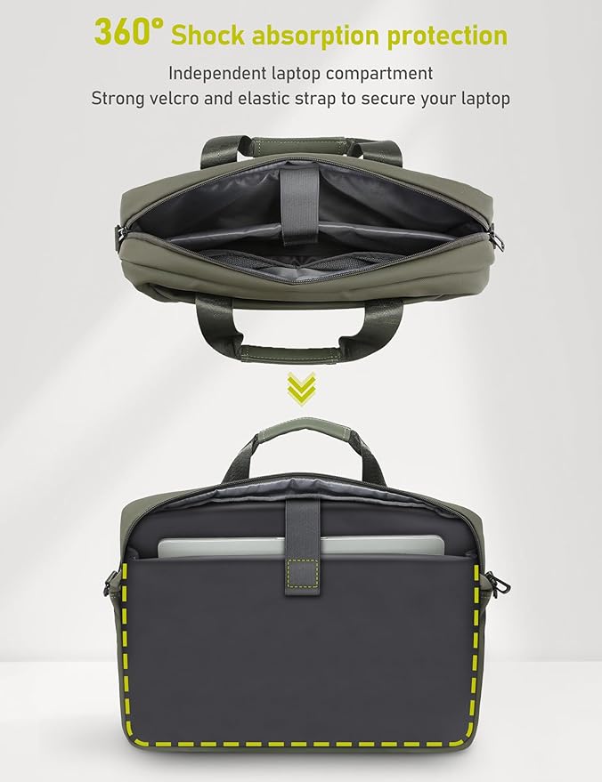 15-16 Inch Laptop Shoulder Bag Business Briefcase Water Resistant Computer - Image 4