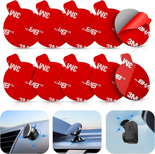 10 Pcs 3M Sticky Adhesive Pads for Car Magnetic Phone Holder, 1 inch Round VHB by volportCarPhoneAccessories