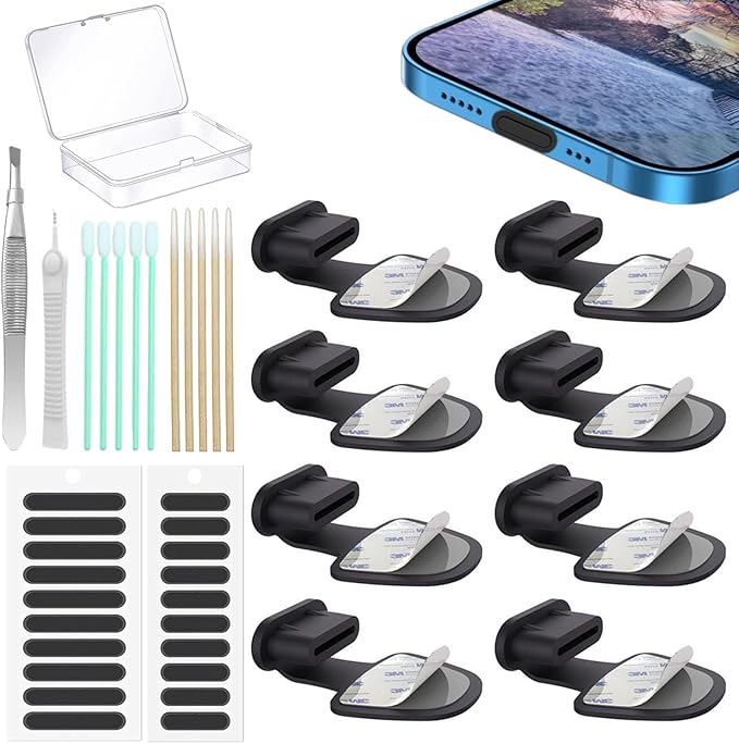 8PCS USB Type C Anti Dust Plugs Cover, C-Type Port Dust Plug, USB C Dust Cover by Jstincal