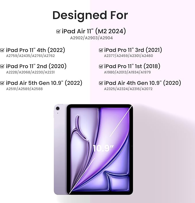 Keyboard Case for iPad Air 5th/4th Pro 11 inch, 7-Color Backlit Detachable - Image 2